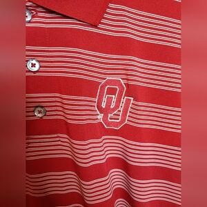 Oklahoma University Sooners Striped Medium Polo NCAA Golf Casual Football OU